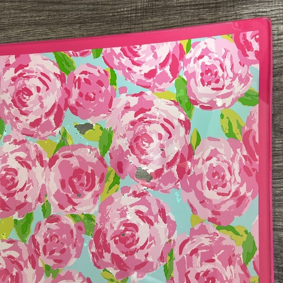 Lilly Pulitzer 12 x 8 First Impression Floral Trinket Tray Roses Jewelry Tray - Picture 4 of 17